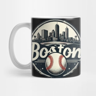 Boston Baseball Field Cityscape Retro Vintage Mug